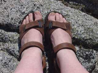 50 year old feet at Peggy's Cove
