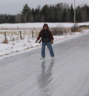 Road so slippery you can skate on it
